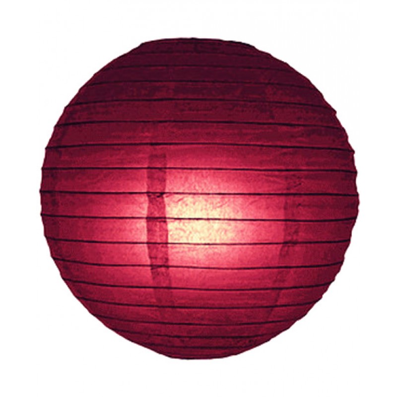 12 paper lantern burgundy regular wire