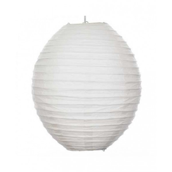 12" Paper Lantern 'Kawaii White' - Regular Wire Ribbing