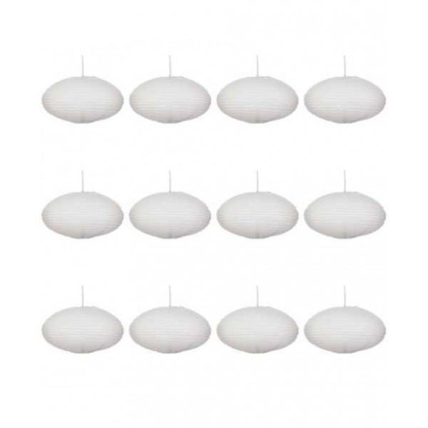 16" Paper Lantern White Saturn Value  Pack (12 PCS)