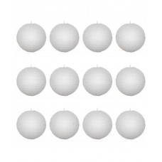 12" Paper Lanterns 'White' - Irregular Bamboo Value Pack Irregular (12 pieces)