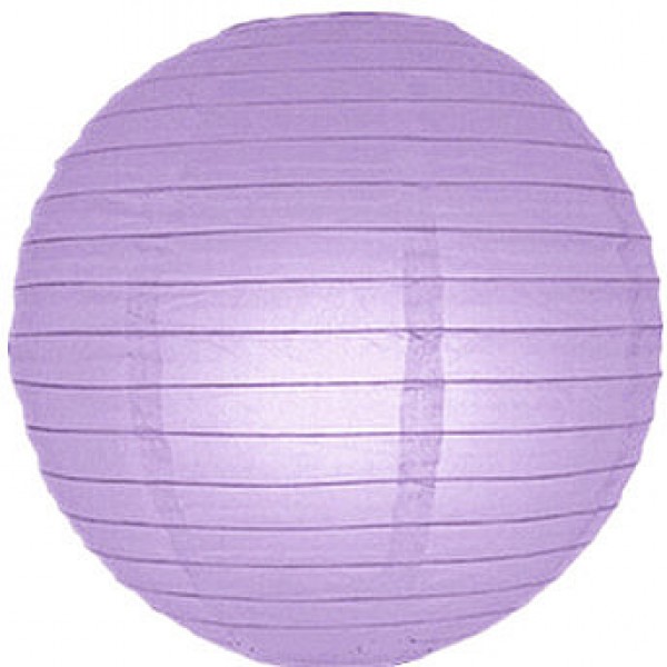 16" Paper Lanterns Round 'Lavender' - Regular Wire Ribbed