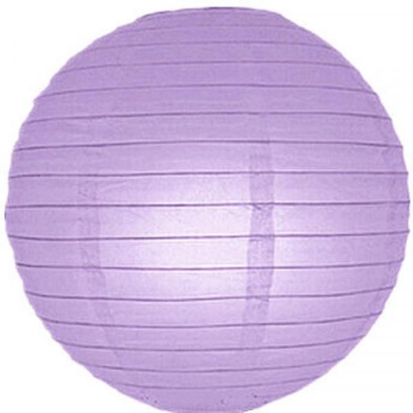 12" Paper Lanterns Round 'Lavender' - Regular Wire Ribbed
